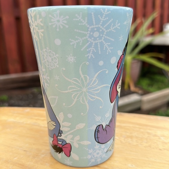Eeyore Coffee Mug Disney Store Original Winnie The Pooh Winter Texture Snowflake - Picture 3 of 7